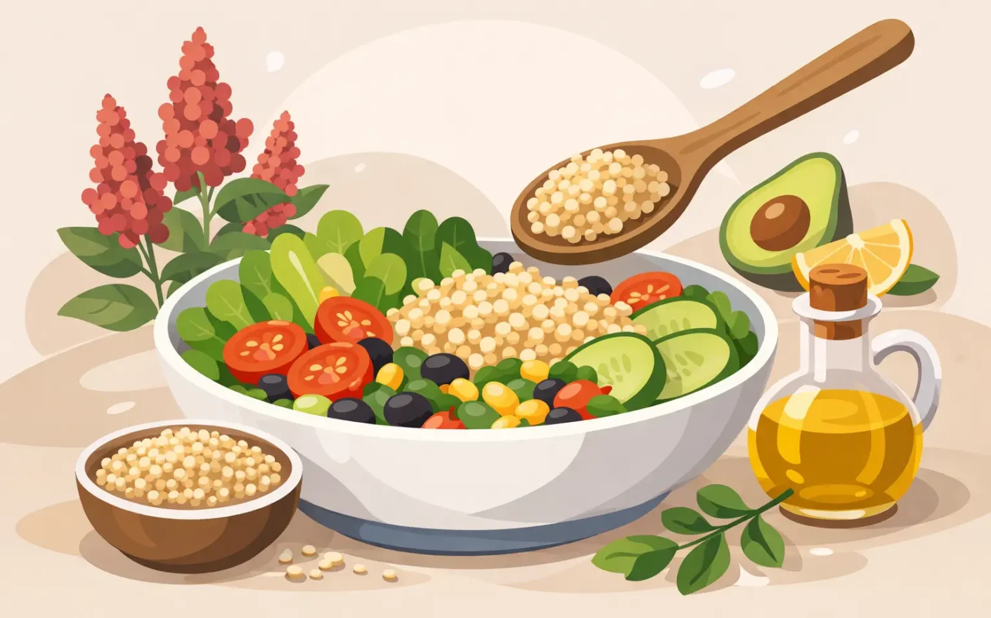 Quinoa para ensaladas saludables y prácticas