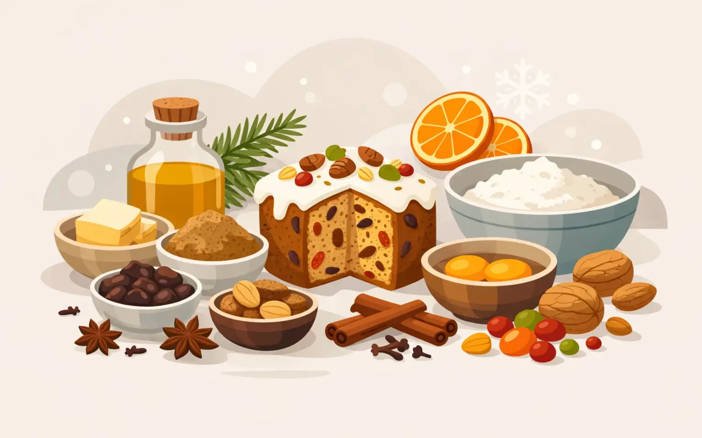 Ingredientes para pan de pascua bien elegidos