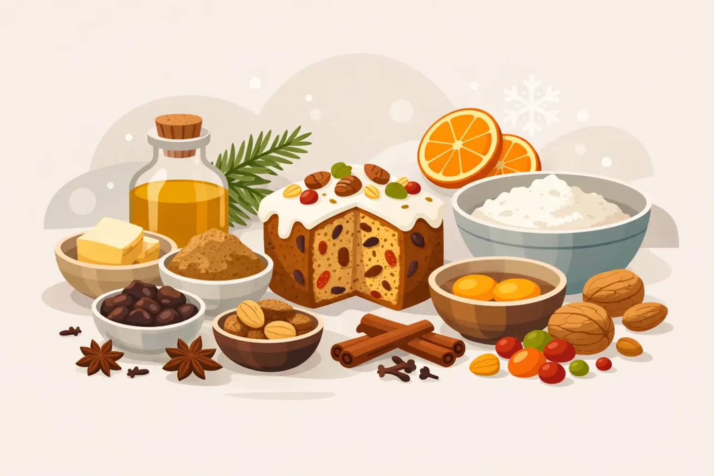 Ingredientes para pan de pascua bien elegidos